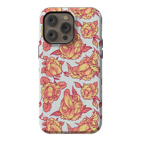 Floral Penis Pattern Orange Phone Case